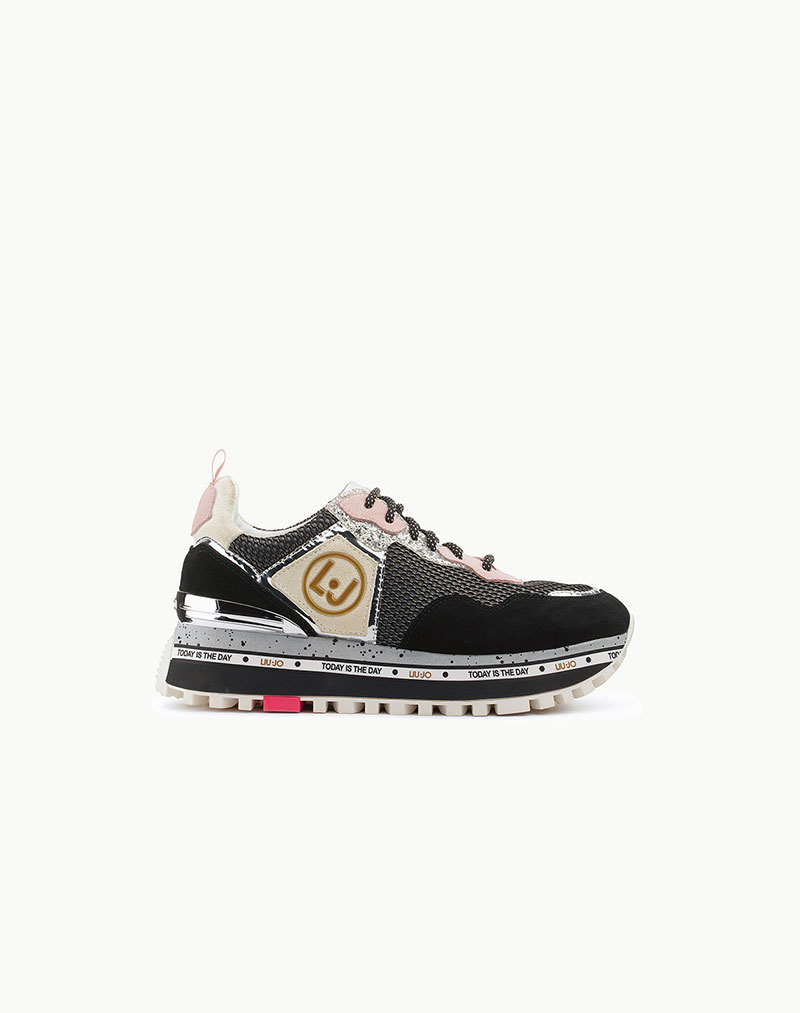 Sneakers Platform In Suede Nere-Liujo - Bolero Boutique