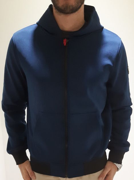 Felpa uomo Fiftyfour aperta con cappuccio in neoprene - Bolero Boutique