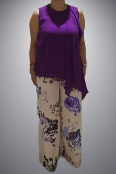 Pantalone palazzo fantasia fiori GLODIMODA - Bolero Boutique